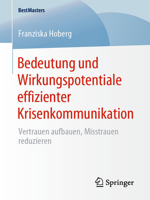 cover image of Bedeutung und Wirkungspotentiale effizienter Krisenkommunikation